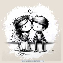bride and groom sitting on bench