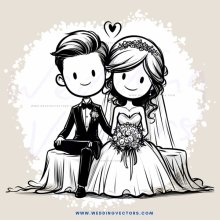 a couple sitting on chairs holding flowers