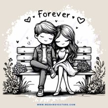 forever couple on bench