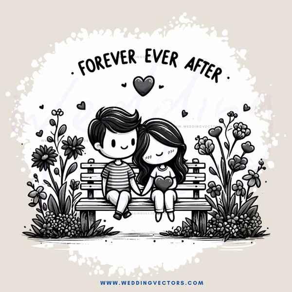a couple in love on a bench