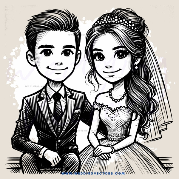 a couple on their wedding day