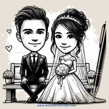 a cartoon of a couple on a bench