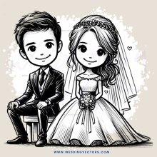 a bride and groom sitting on a bench