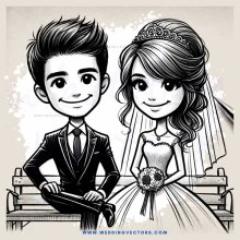 a bride and groom at their wedding