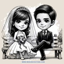 engaged couple sitting on bench, bride has flowers in hand