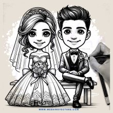 bride and groom on couch with pen in the right corner