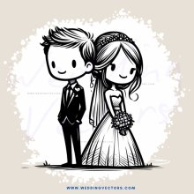 wedding picture of couple standing next to each other