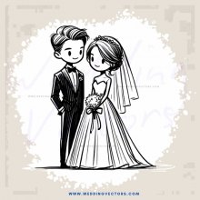 groom and bride portrait (monochrome)
