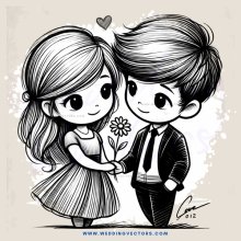 two kids holding flower and hugging each other