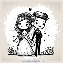 a couple holding hands and standing together with flowers