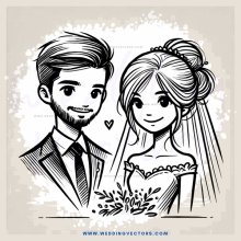 a man and woman on their wedding day