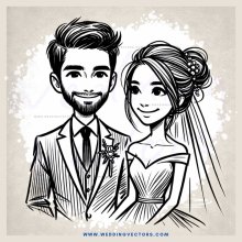 man and woman in wedding attire for engagement photo