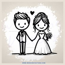 a bride and groom holding hands