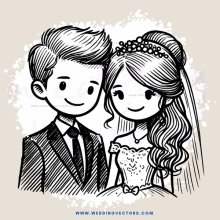 a newlywed couple smiling for their picture