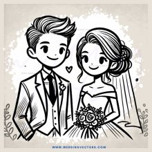 groom and bride cartoon