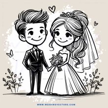 a bride and groom on their wedding day