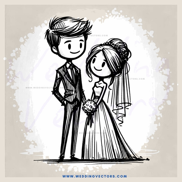 a wedding engagement sketch