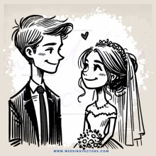 a man and woman on their wedding day