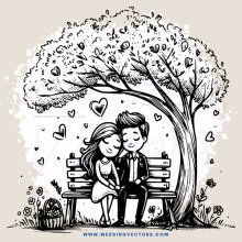 couple in love under a tree