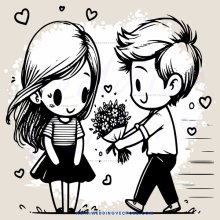 two kids holding flowers and smiling