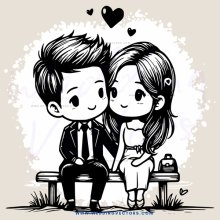 lovebirds on a bench