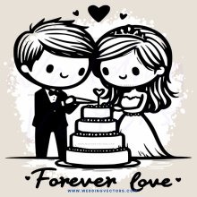 a couple cutting their wedding cake