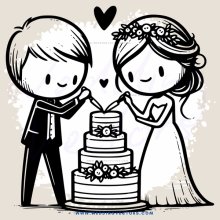 wedding cake cutting ceremony