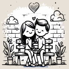 two people sitting on a bench together