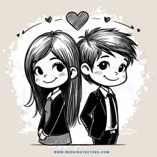 boy and girl smile together with hair