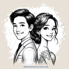 a couple in black and white photo