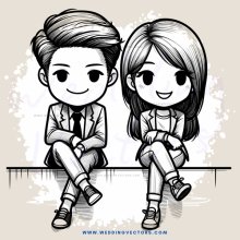 a boy and girl sitting on a bench