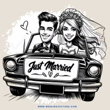 a carnival drawing for just married couple