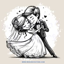 a wedding couple hugging with heart decorations
