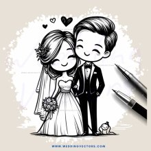 wedding picture with pen and signature