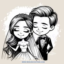 a bride and groom pose for their picture