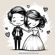 a couple embracing in an illustration