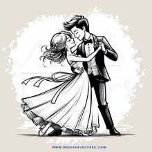 the newlywed couple dancing