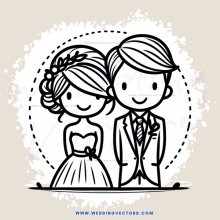 a couple smiling for their wedding picture