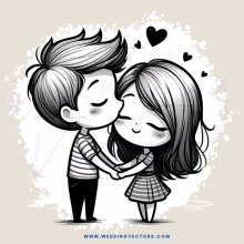 boy kissing girl on neck