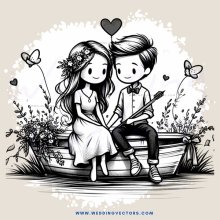a couple sitting in a boat