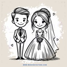 a bride and groom smile for their wedding picture