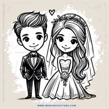 a bride and groom pose for a picture