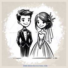 a cartoon couple with flowers in their hair