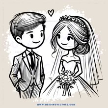 a bride and groom smiling together
