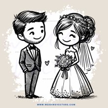 a man and woman on their wedding day