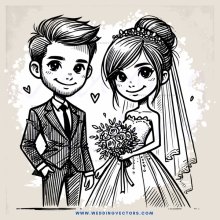 bride and groom standing together