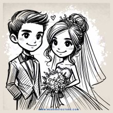 a young couple sharing their wedding day