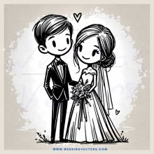 a bride and groom on their wedding day