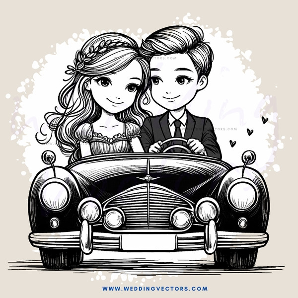 couple in car with vehicle details