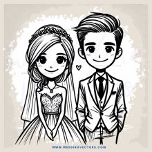 newlywed couple on their wedding day